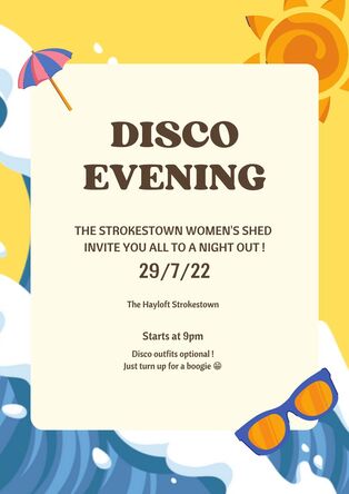 Women's Shed Disco evening